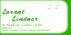 lorant lindner business card